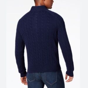 💙♦️Brooks Brothers Red Fleece Italian Yarn Men Qtr-Zip Sweater Navy M EUC